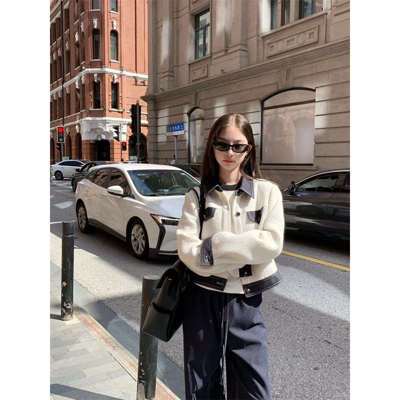 2025秋季设计感通勤风修身显瘦外套上衣休闲简约时尚直筒长裤套装