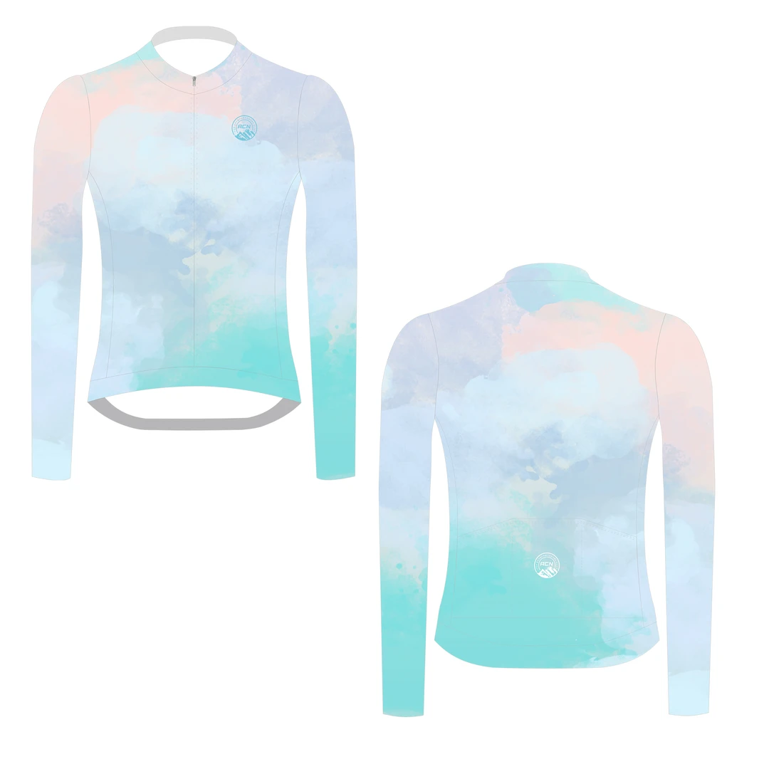 2025春夏水墨青男女款骑行服夏季长袖休闲薄款速干透气运动时尚