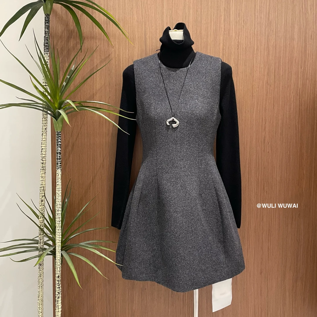 鑫燃KIKI  通勤风法式时尚百搭修身气质连衣裙  6181 WU【B】