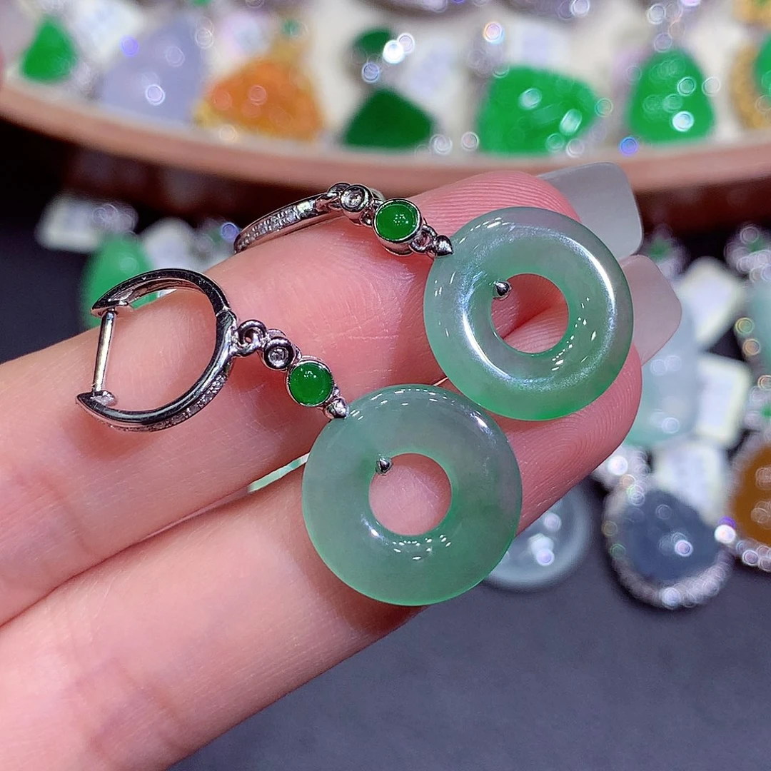 吊坠(不含链)18K金镶嵌翡翠