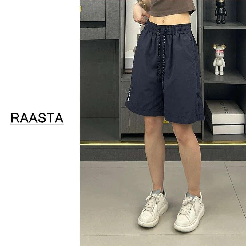 短裤男夏季薄款透气速干五分裤宽松百搭潮流刺绣休闲运动沙滩裤