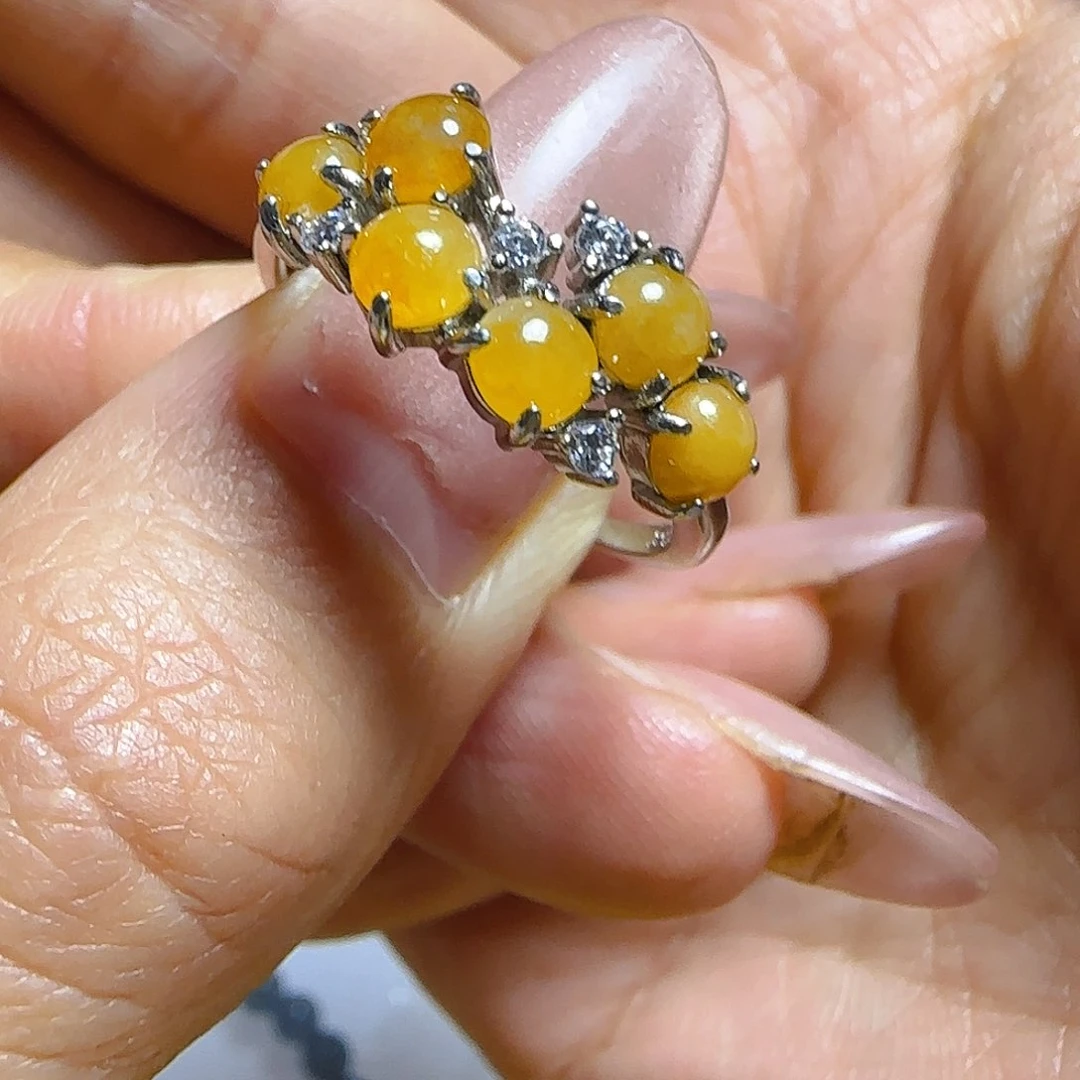 翡翠戒指银S925镶嵌翡翠50