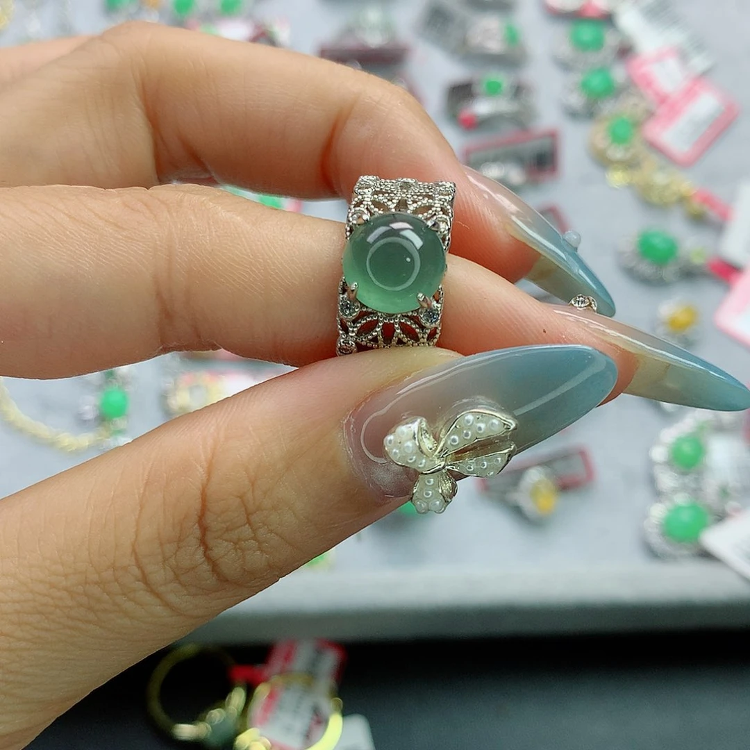 翡翠银S925镶嵌颈饰925银