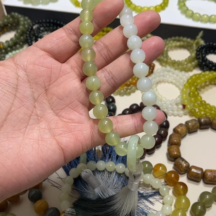 蛇纹石玉未镶嵌手链卡10