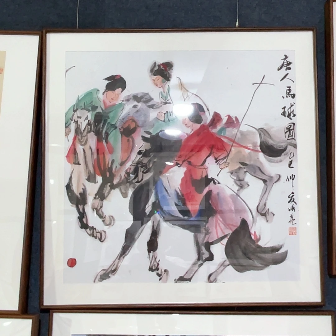 国画手绘画作品带框80/80