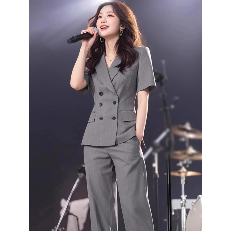 一整套轻奢高级感大方气质2025新款大码女装上衣裤子套装