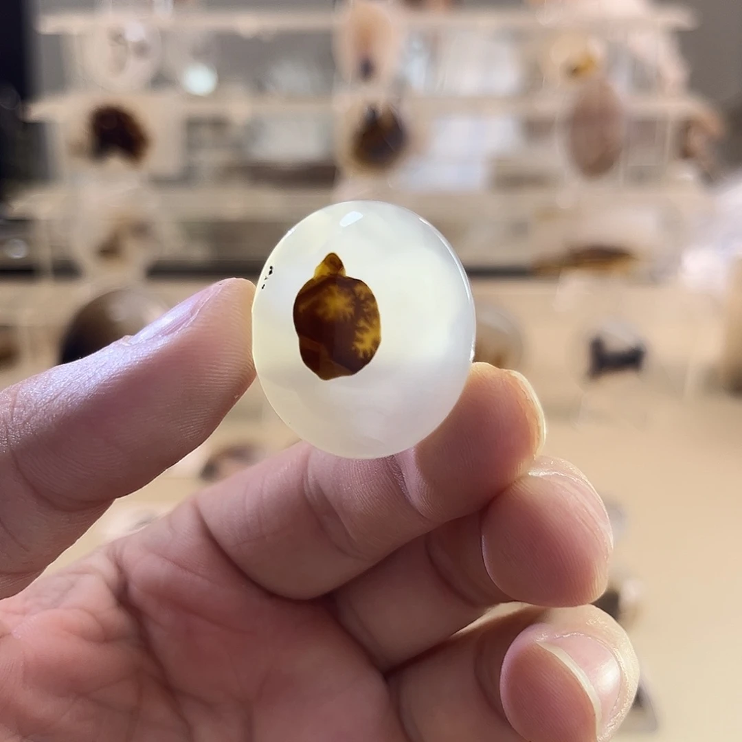 玛瑙/玉髓吊坠(不含链)足银镀金镶嵌