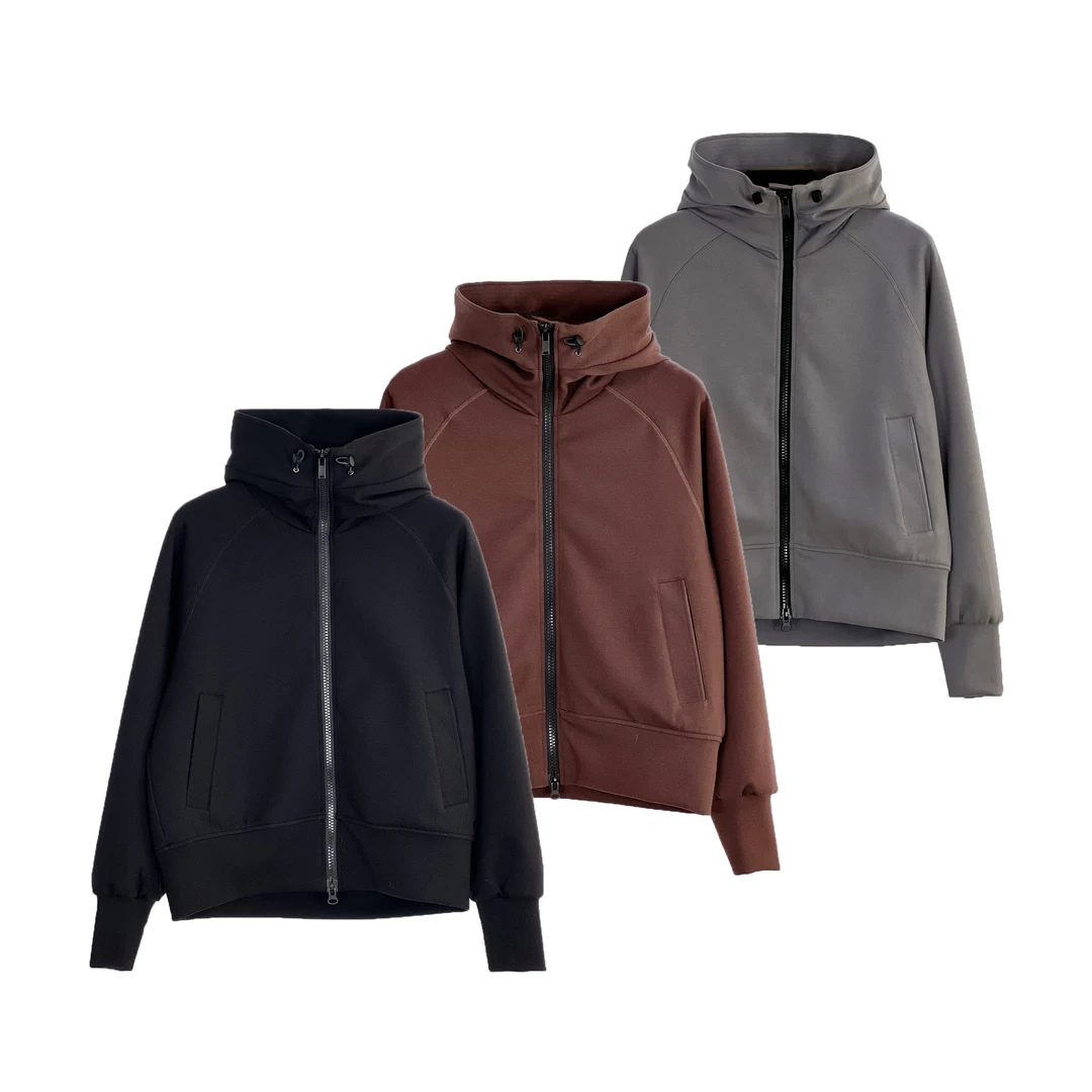 櫟丝御锦柞蚕丝春季运动女外套连帽时尚户外保暖宽松短外套 25027