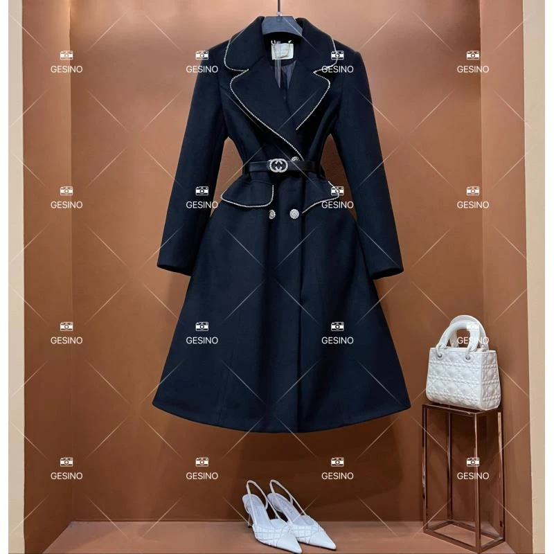 【露露】秋冬气质小香风时尚设计师中长款外套 QD-2025630