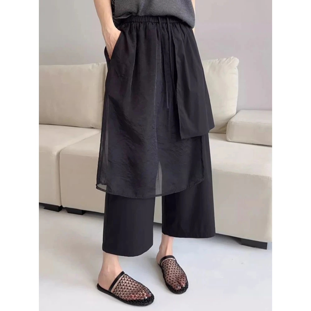 我也不想一直被夸，好美！不规则阔腿裤显瘦百搭休闲宽松直筒裤子女