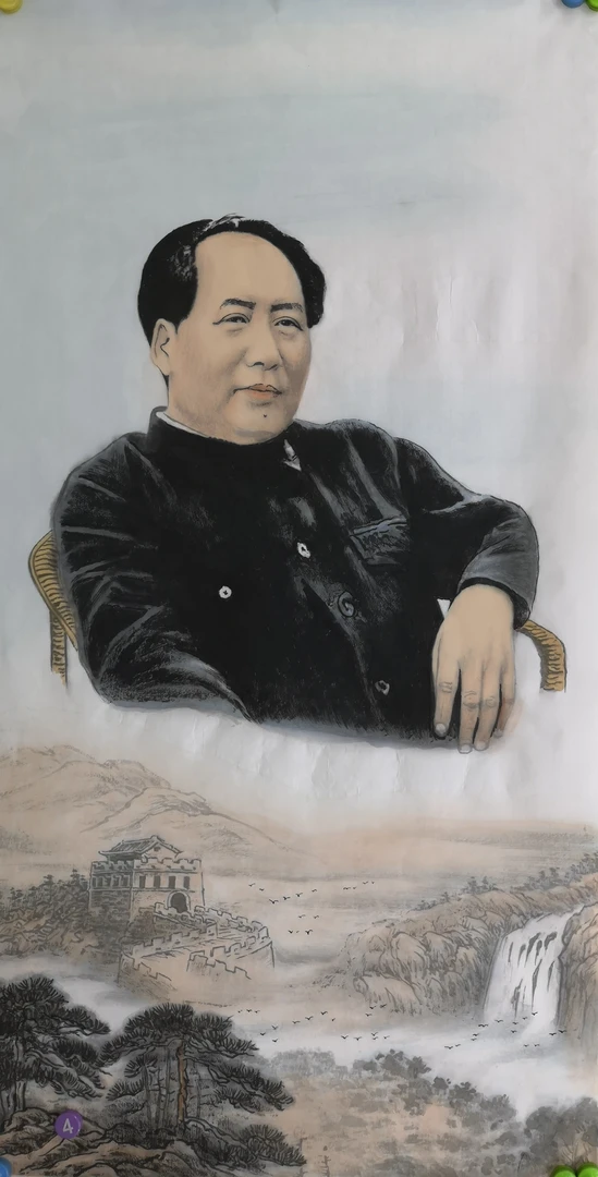 毛主席装饰画四尺竖幅两种构图