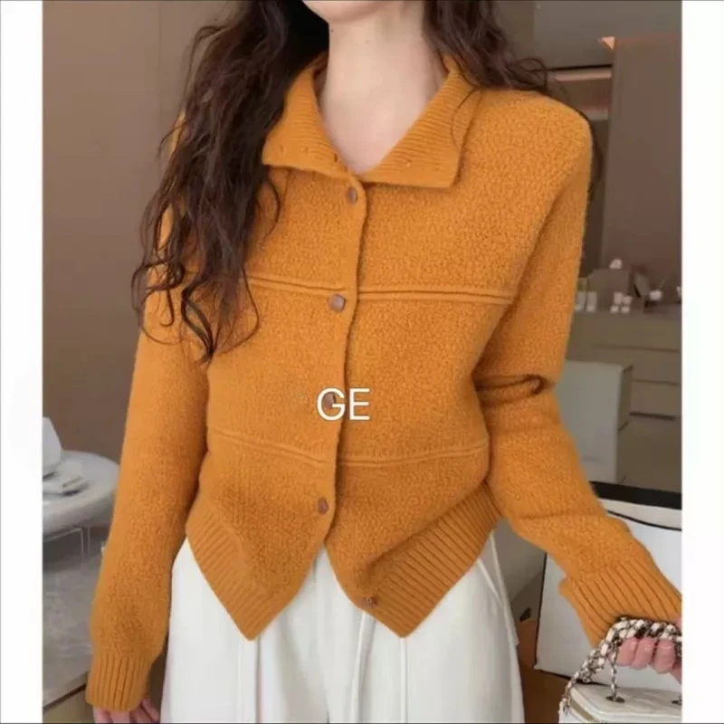 8856秋冬设计感立领宽松显瘦气质质感针织毛衣套头