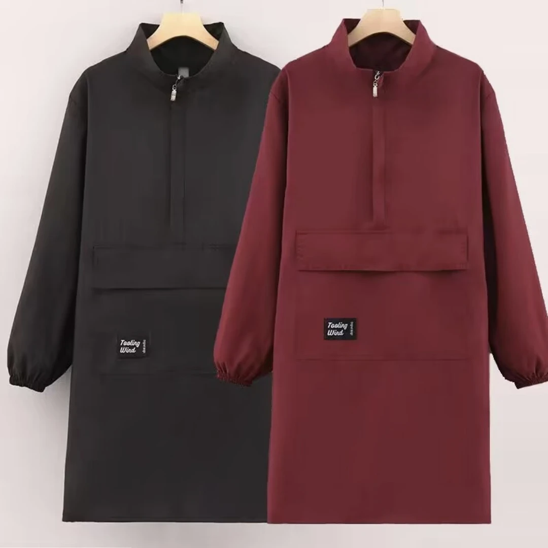 新款立领中长款防污套装-8596