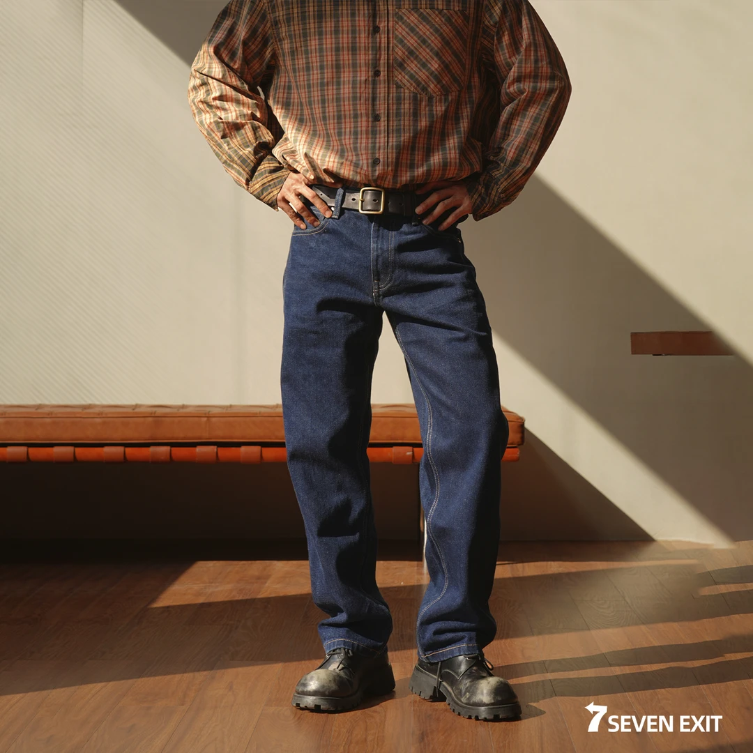 7SEVENEXIT【挖袋】18盎司高端红边赤耳丹宁原牛902版型直筒牛仔裤