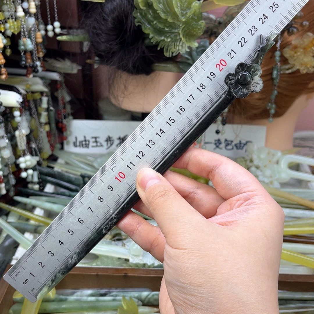 蛇纹石玉发饰未镶嵌默认微瑕岫玉发簪