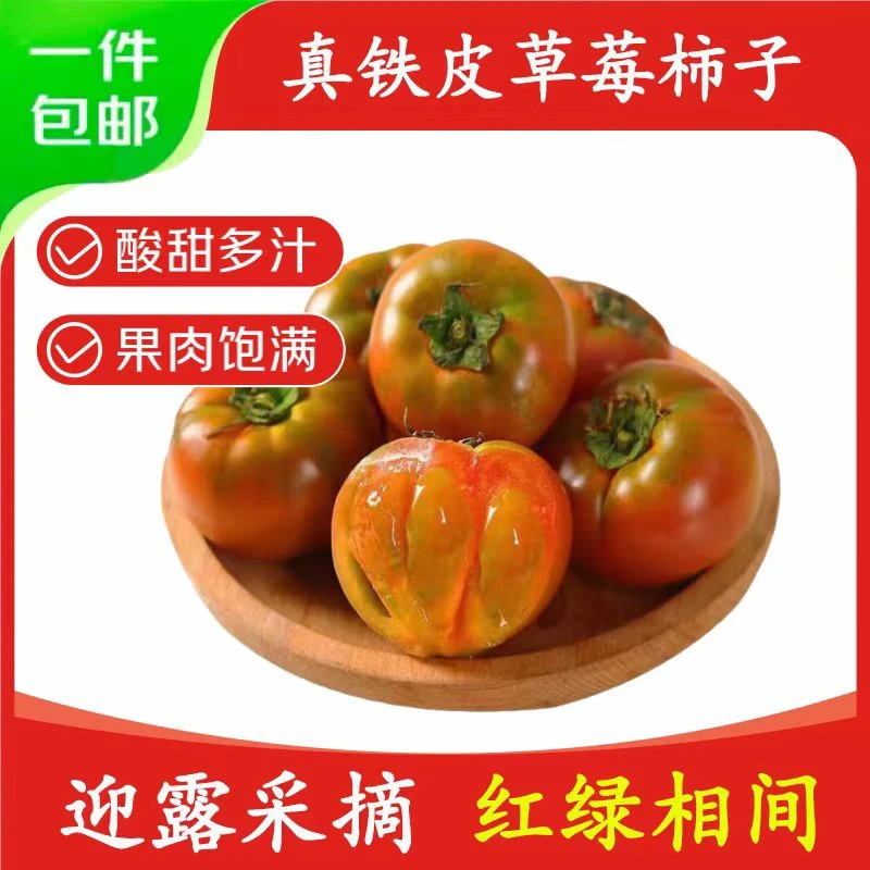 【次日达】明天到家 碱地铁皮草莓番茄西红柿 新鲜采摘 童年记忆 儿时味道  3斤 5斤北京市番茄同城配北京市