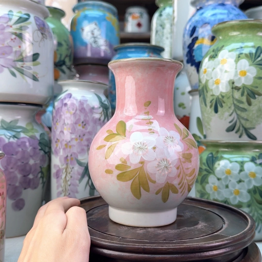 景德镇陶瓷手绘花瓶无孔