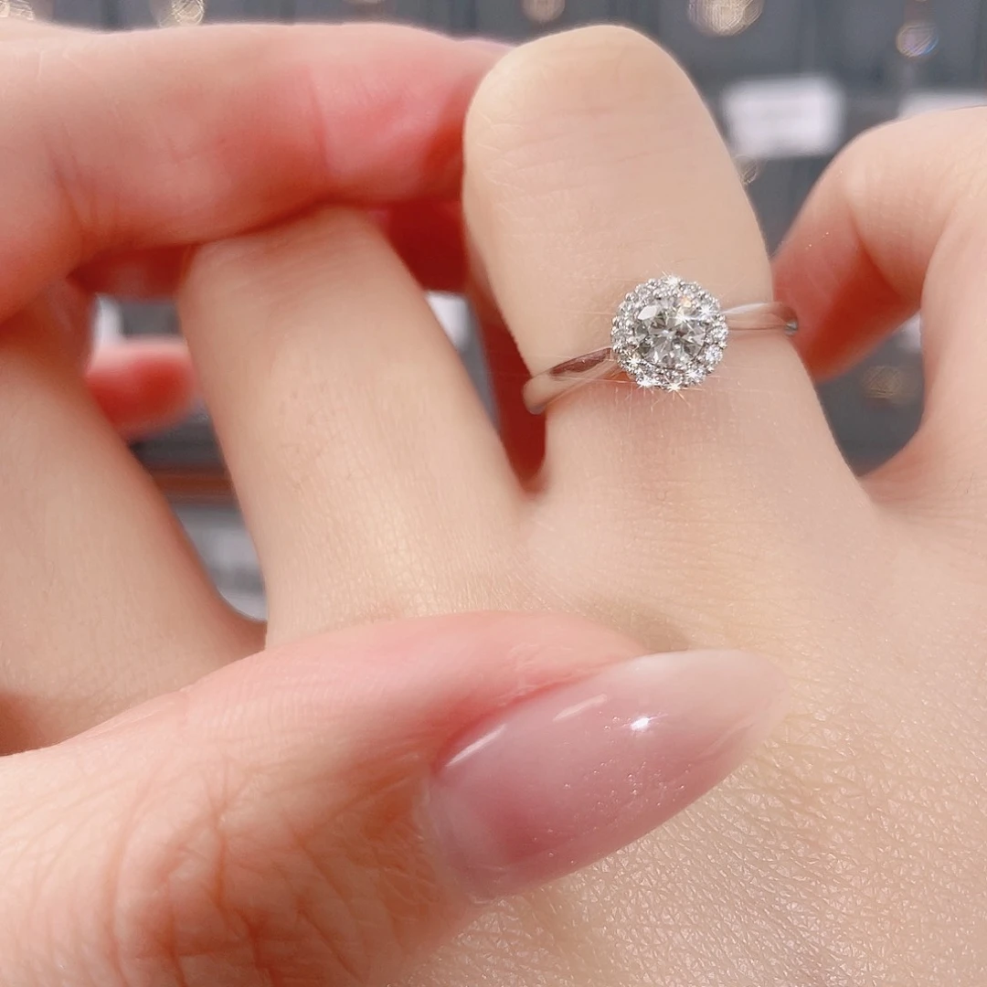 天然钻石戒指/指环18K金镶嵌DS24120085