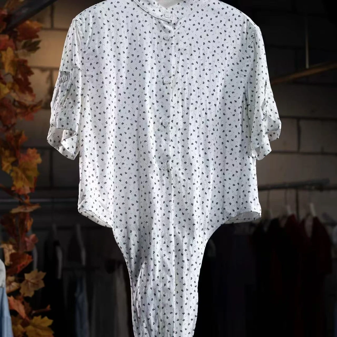 【Z】710/250006/140 设计感碎花单排扣衬衫女夏轻奢高级显瘦上衣