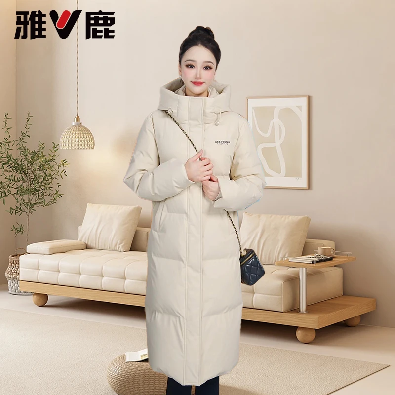 【七夕商城 满300减40】雅鹿反季清仓中长款羽绒服女2025爆款外套女