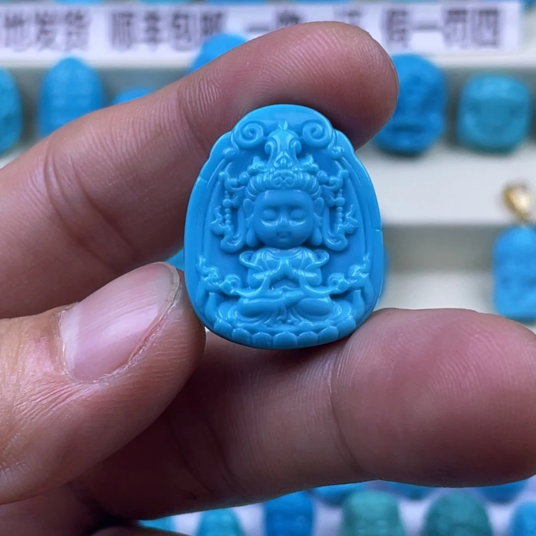 绿松石未镶嵌天然原矿绿松石雕件