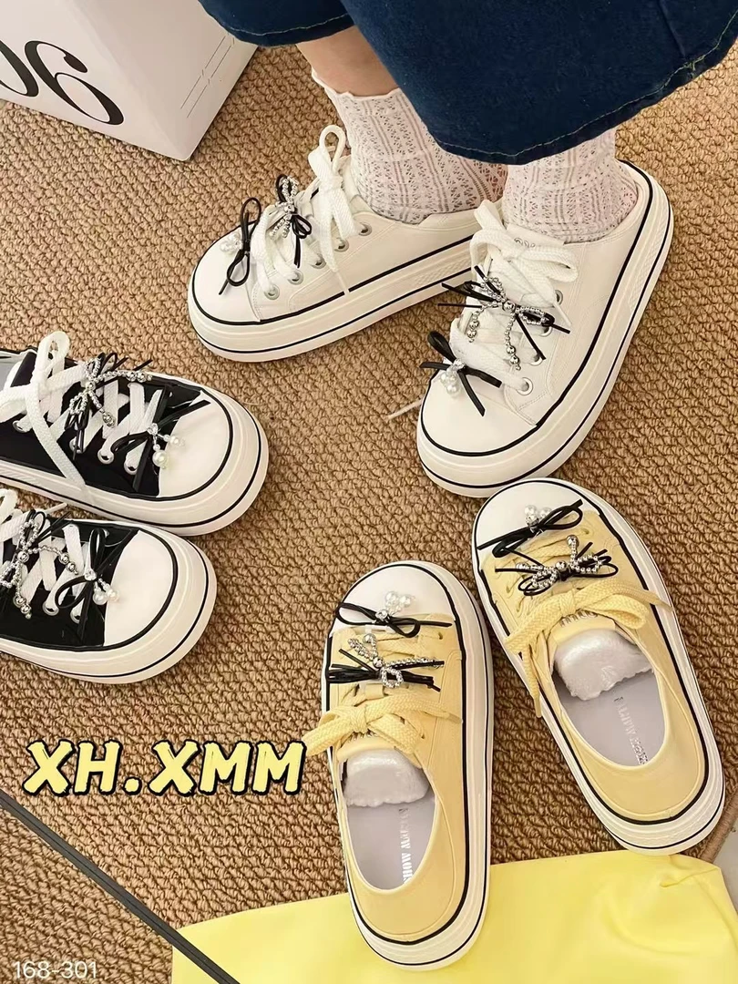 【ZYNR】欧洲站真皮休闲增高小白鞋女小众百搭蝴蝶结厚底板鞋34-1