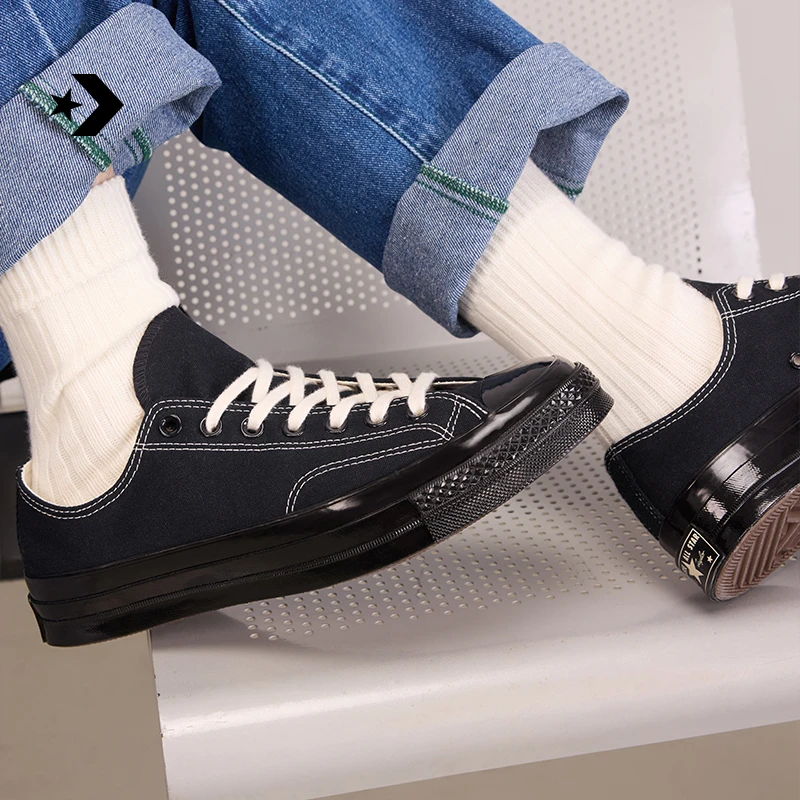 匡威1970S男女黑武士低帮休闲板鞋纯黑色CONVERSE A17938C