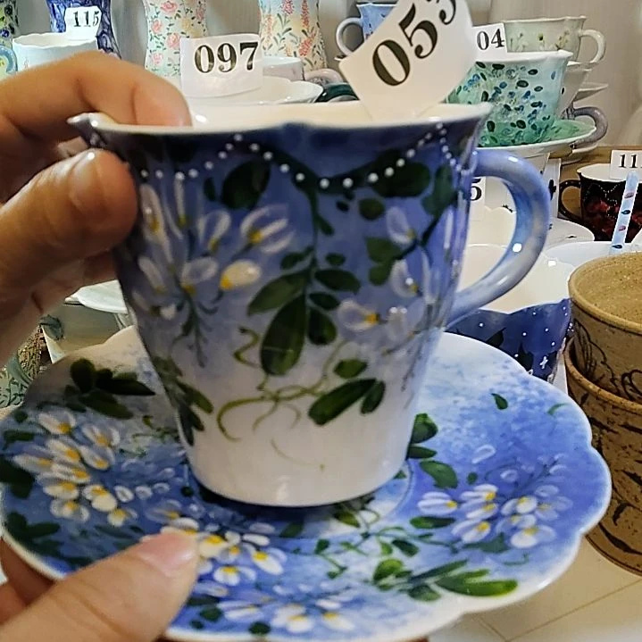 瓷杯子景德镇陶瓷釉下彩咖啡杯
