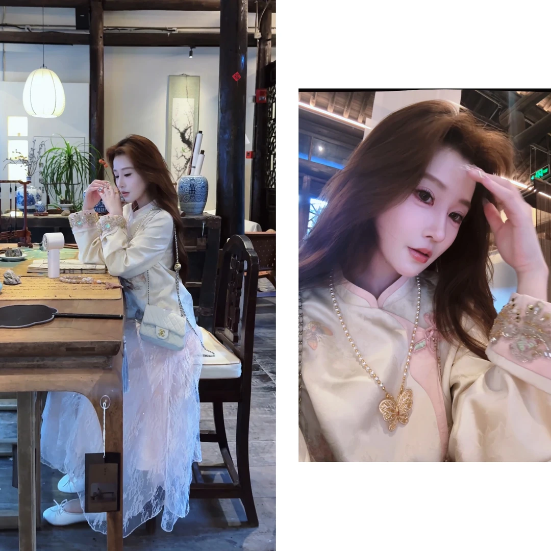 【婷婷】《锦绣山水》重工袖口 新中式外套 TT2SQTY2308