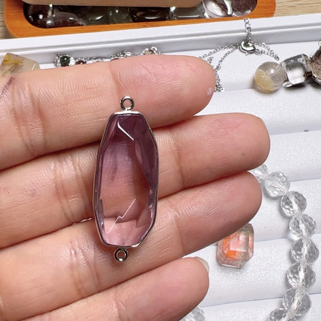 水晶手链银S925镶嵌c***哩紫水