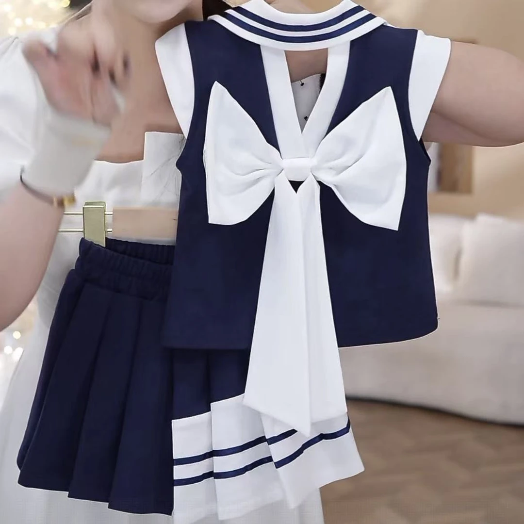 女童韩版夏季户外运动套装2025儿童新款POLO衫短裤两件套薄款夏装