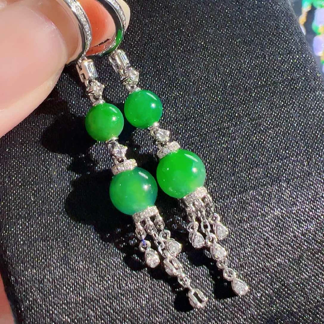 翡翠18K金镶嵌耳饰【福利款】签收后24小时鉴赏期