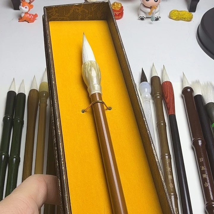 毛笔书法礼盒七紫三羊