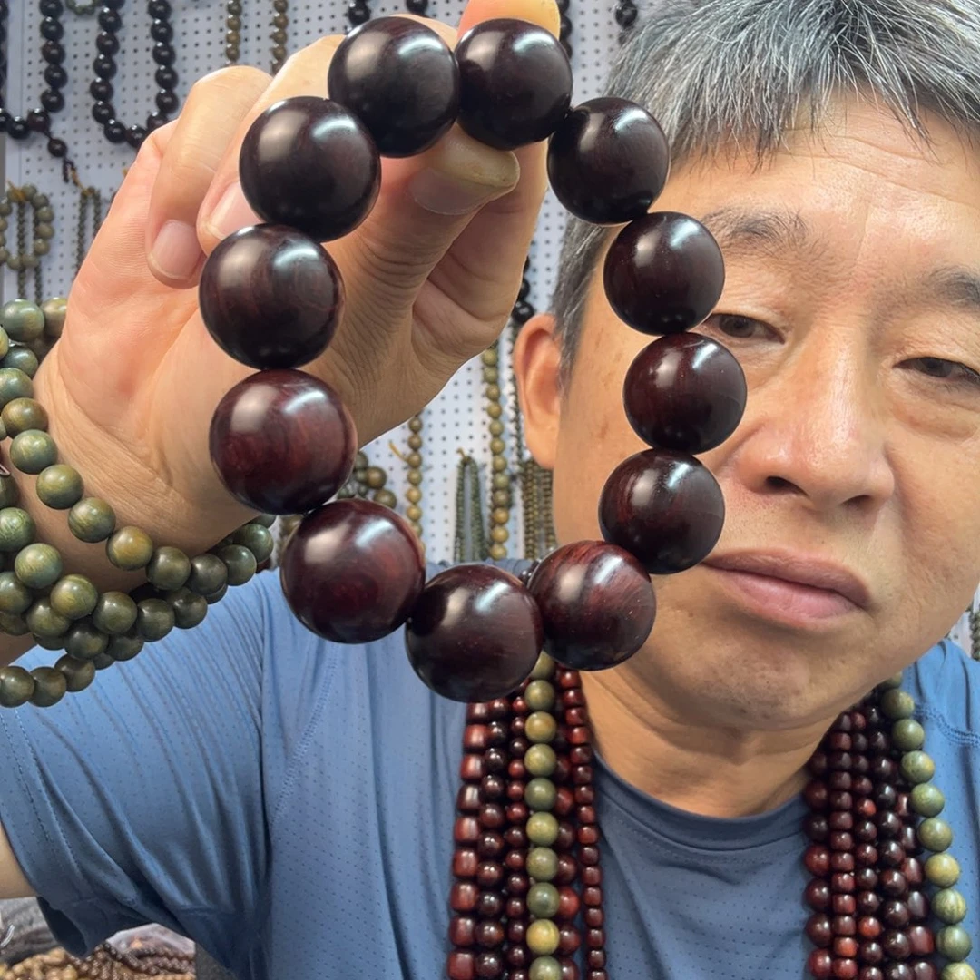 扇子紫檀金星2.0尺寸12粒