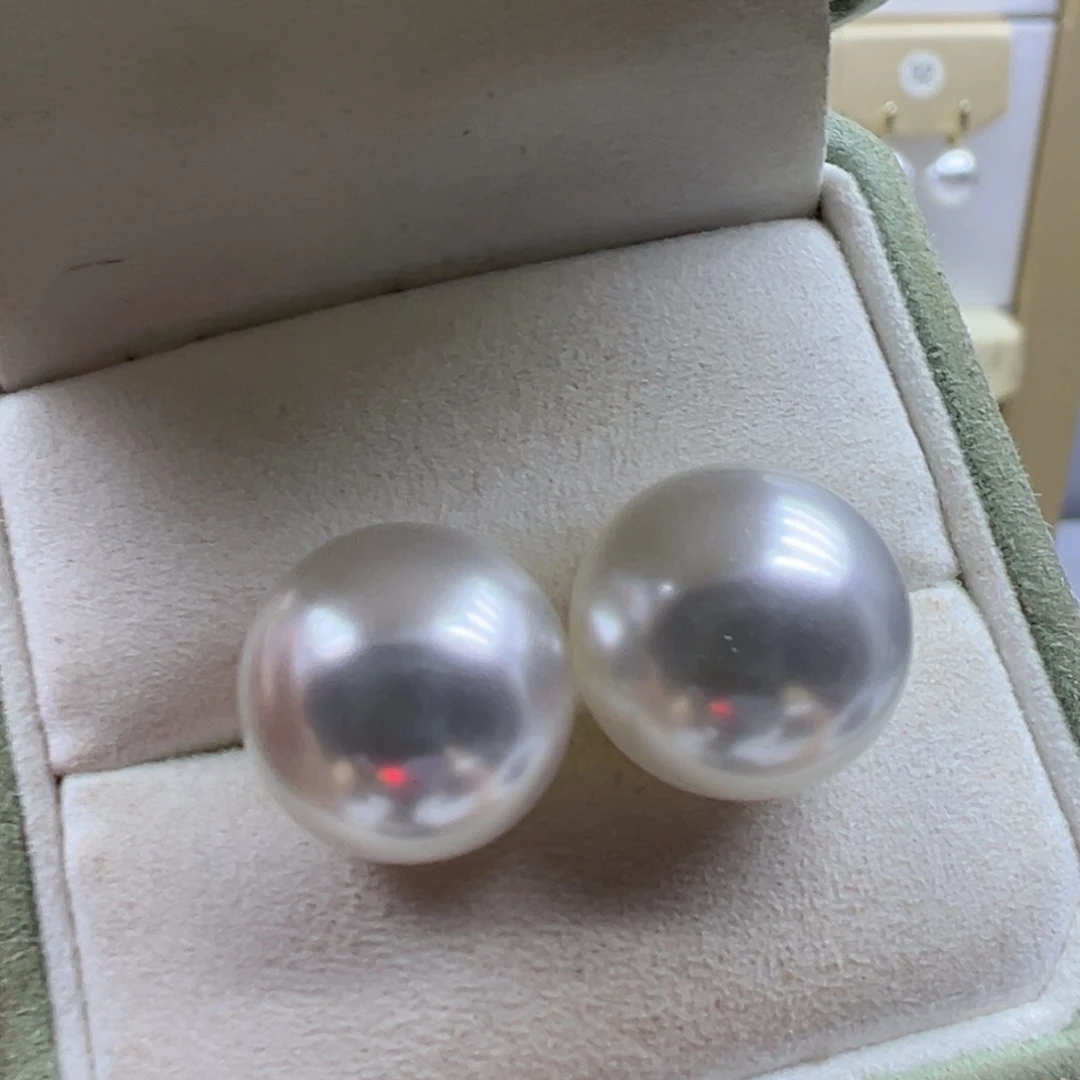 银S925镶嵌耳饰淡水珍珠