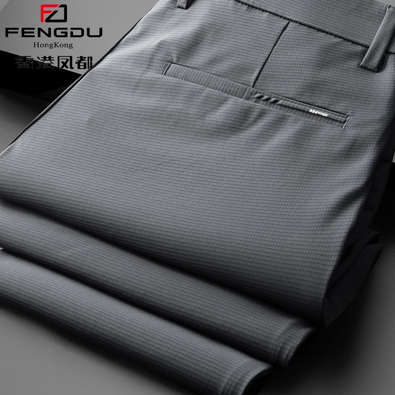 香港凤都夏季冰丝速干裤薄款休闲裤夏天弹力男士夏季裤子薄款冰丝