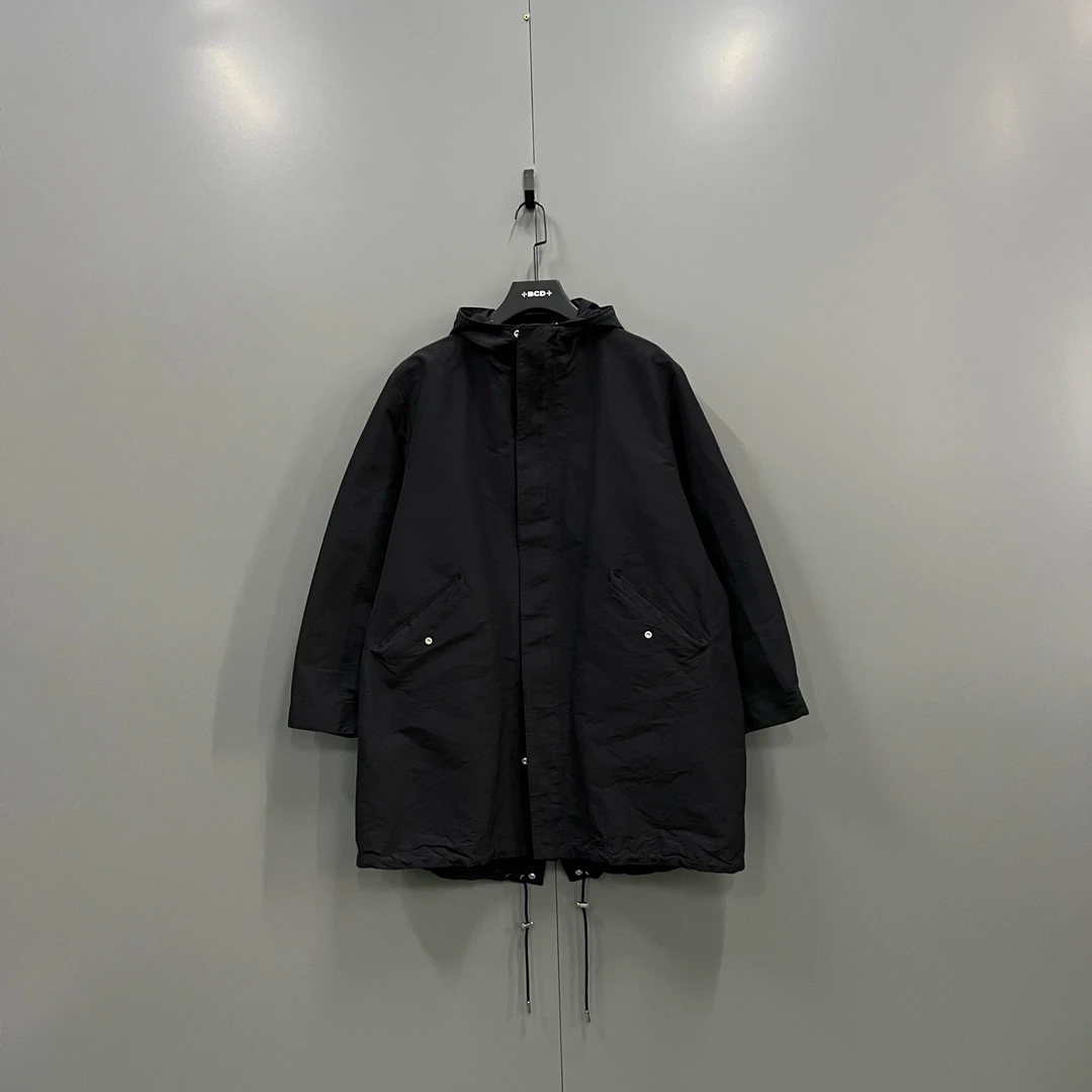 99新 DIOR/迪奥 ab920 018223 黑色背后徽标logo大衣外套 50码
