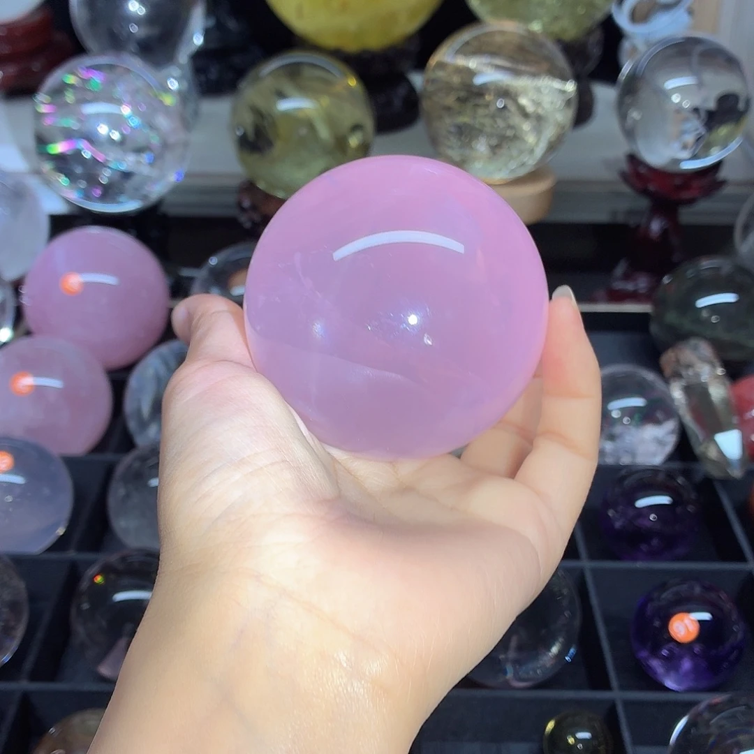 水晶未镶嵌珠宝半成品粉水晶73