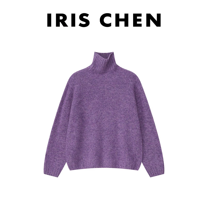 IRIS CHEN 暖宝宝 2025冬“羊绒羊毛350g”花纱高领针织衫25SY1104