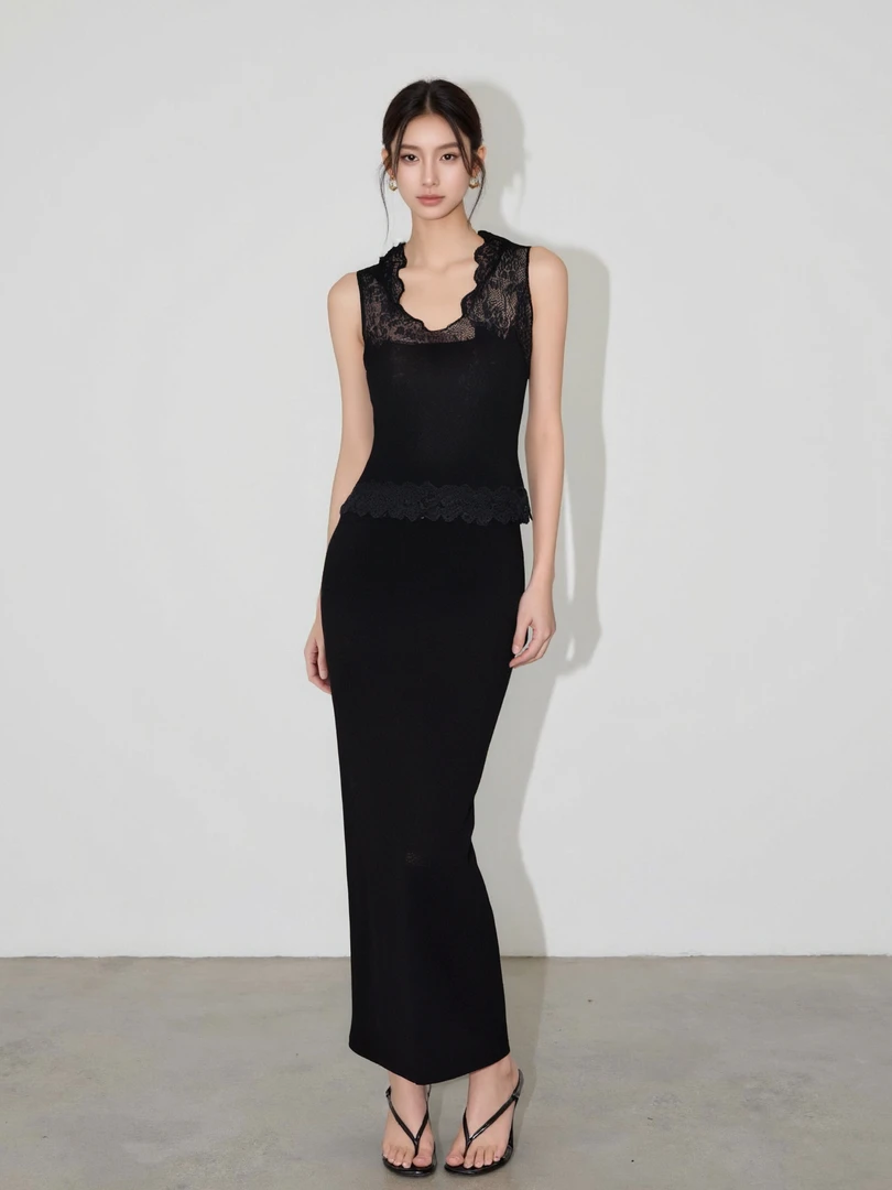 爆款蕾丝背心女外穿夏季显瘦黑色带胸垫背心小吊带上衣HBZA917551