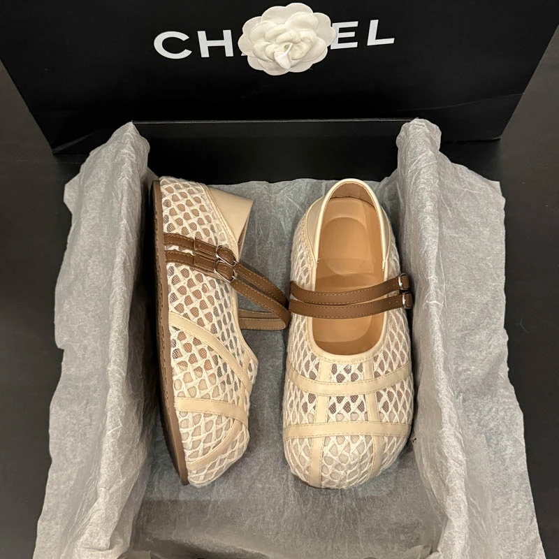 通用休闲风镂空包头森系包头拖仙女风小香风少女风