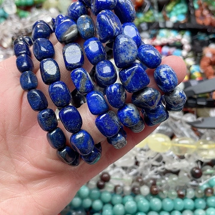 玛瑙/玉髓珠宝半成品合金一条青金石手串