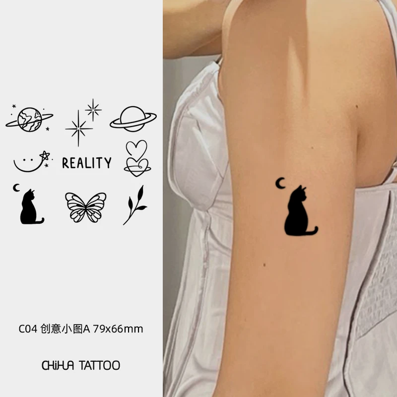 吃画少女 创意小图A 草本纹身贴防水持久清新果汁半永久 3件包邮