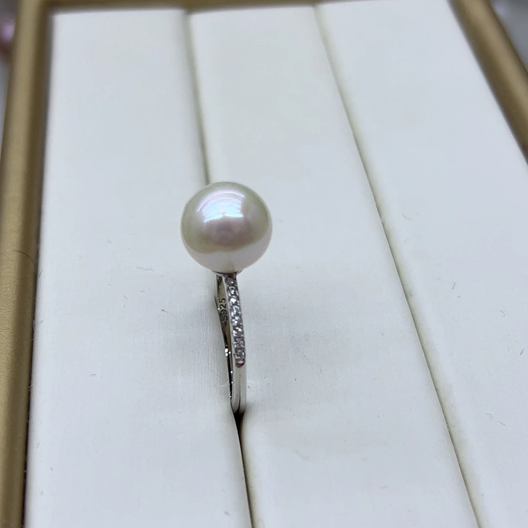 银S925镶嵌淡水珍珠耳饰