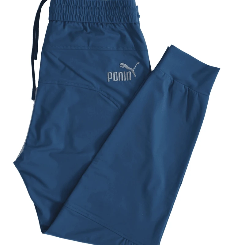 夏季运动休闲裤男士新款速干小脚裤薄款冰丝裤拉链口袋时尚休闲裤