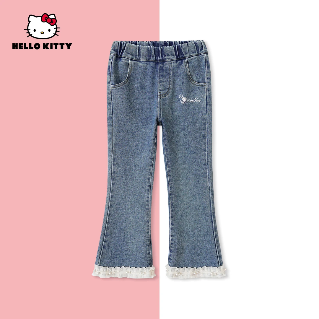 HelloKitty春季女宝裤子女童装中大儿童时尚牛仔裤ACJMKQ10101 AD