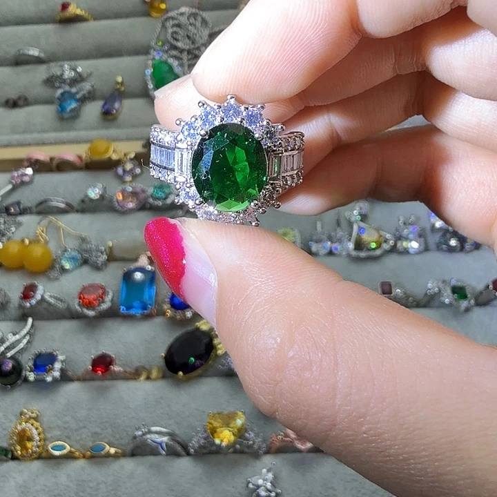 水晶戒指银S925镶嵌