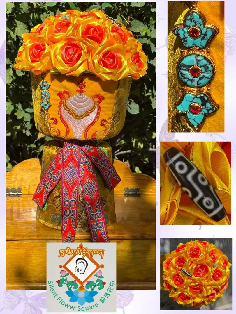 藏式手工花束·黄玫瑰花适合供佛的选择·手捧花礼物花红色高档