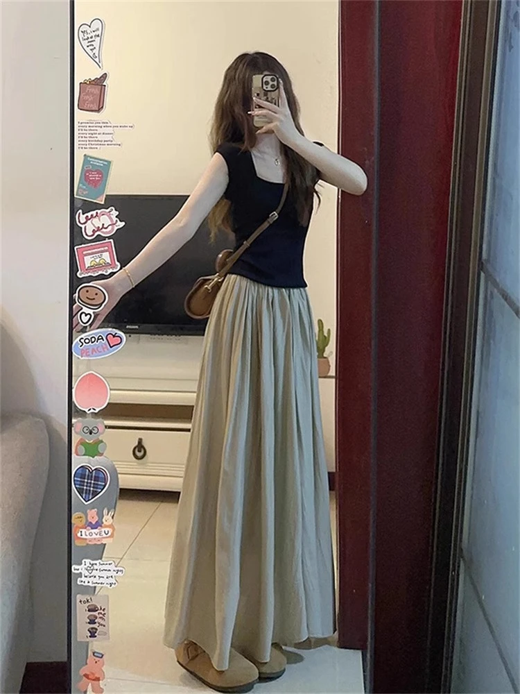 夏装搭配一整套舒适2025网红爆款时尚减龄半身裙盐系轻熟两件套装