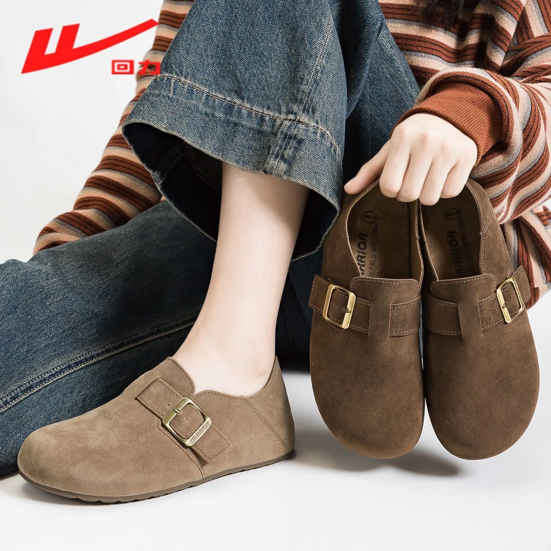 回力女鞋秋季全包勃肯鞋女款2025新款爆款软底一脚蹬懒人鞋豆豆鞋